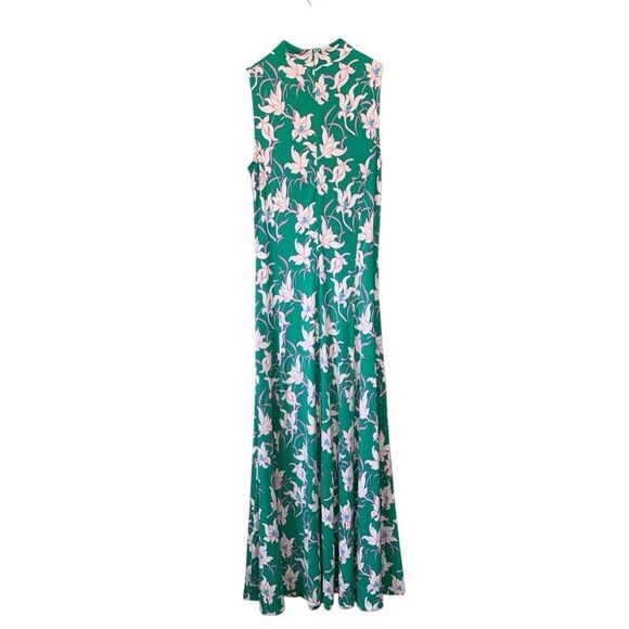 ME+EM Sleeveless Floral Belted Maxi Dress Green Size 4 - Picture 2 of 13